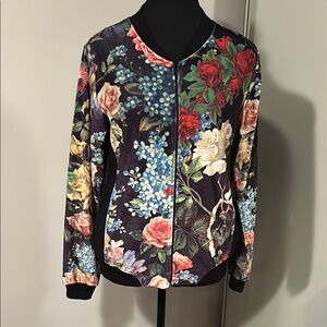 Floral Velvet Women's Bomber Jacket